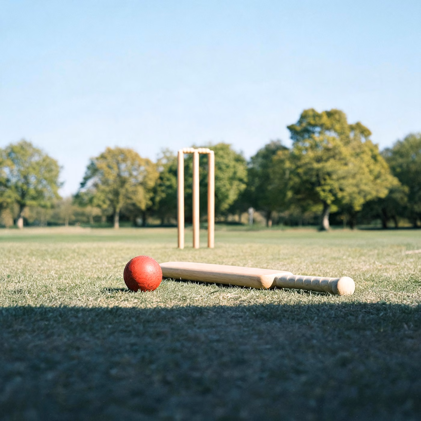 IT support Horsham: a cricket ball and bat on a village pitch