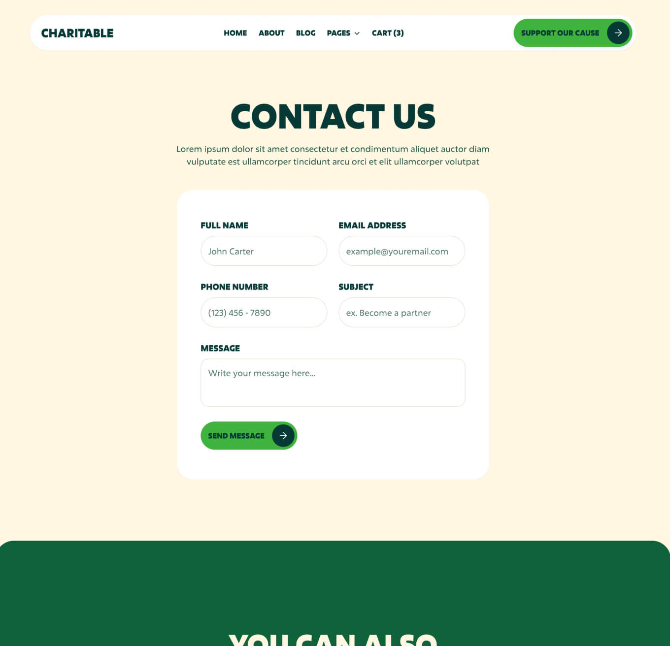 Charitable - Contact V1 Page - Nonprofit Webflow Template