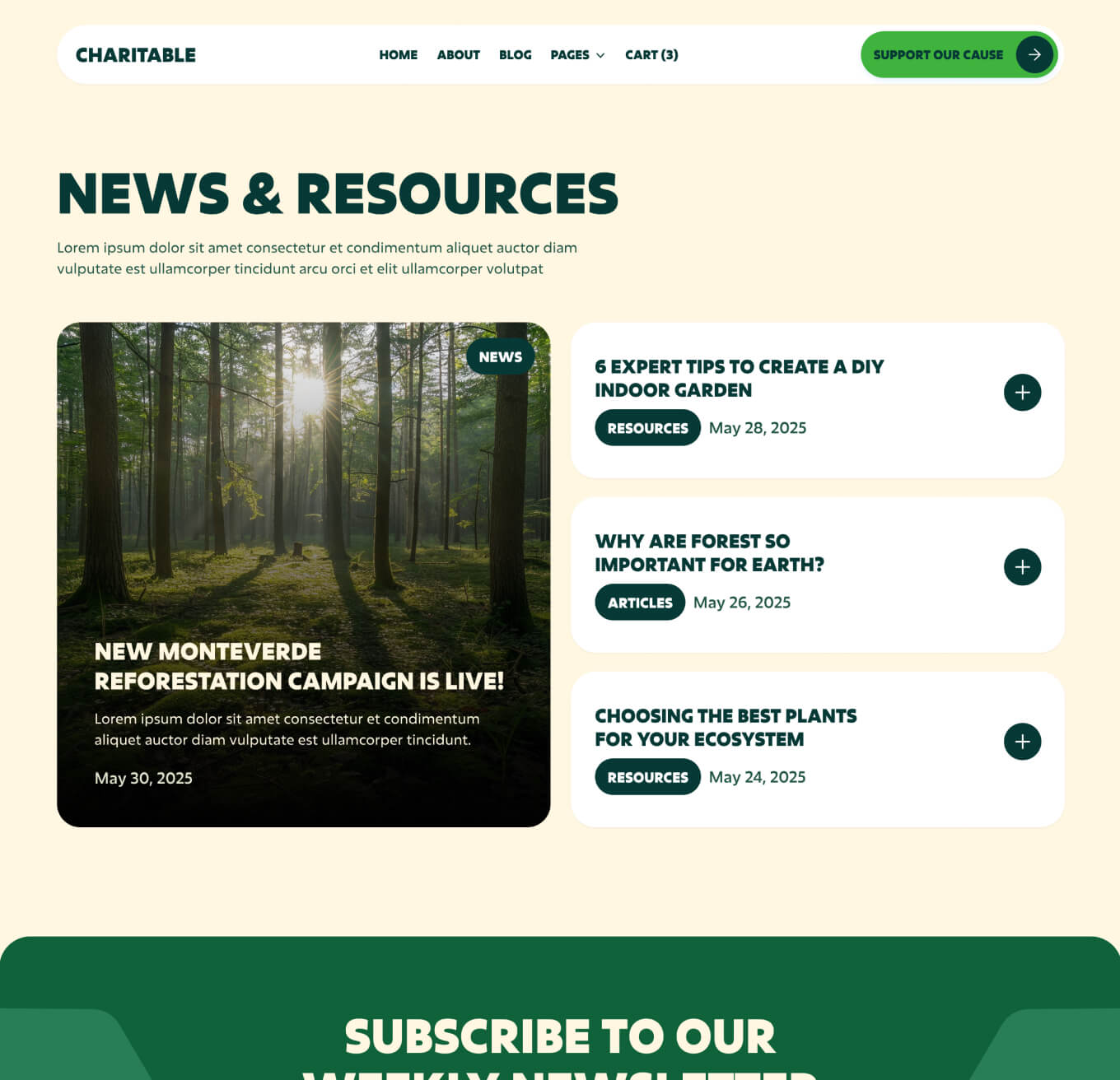 Charitable - Blog V3 Page - Nonprofit Webflow Template