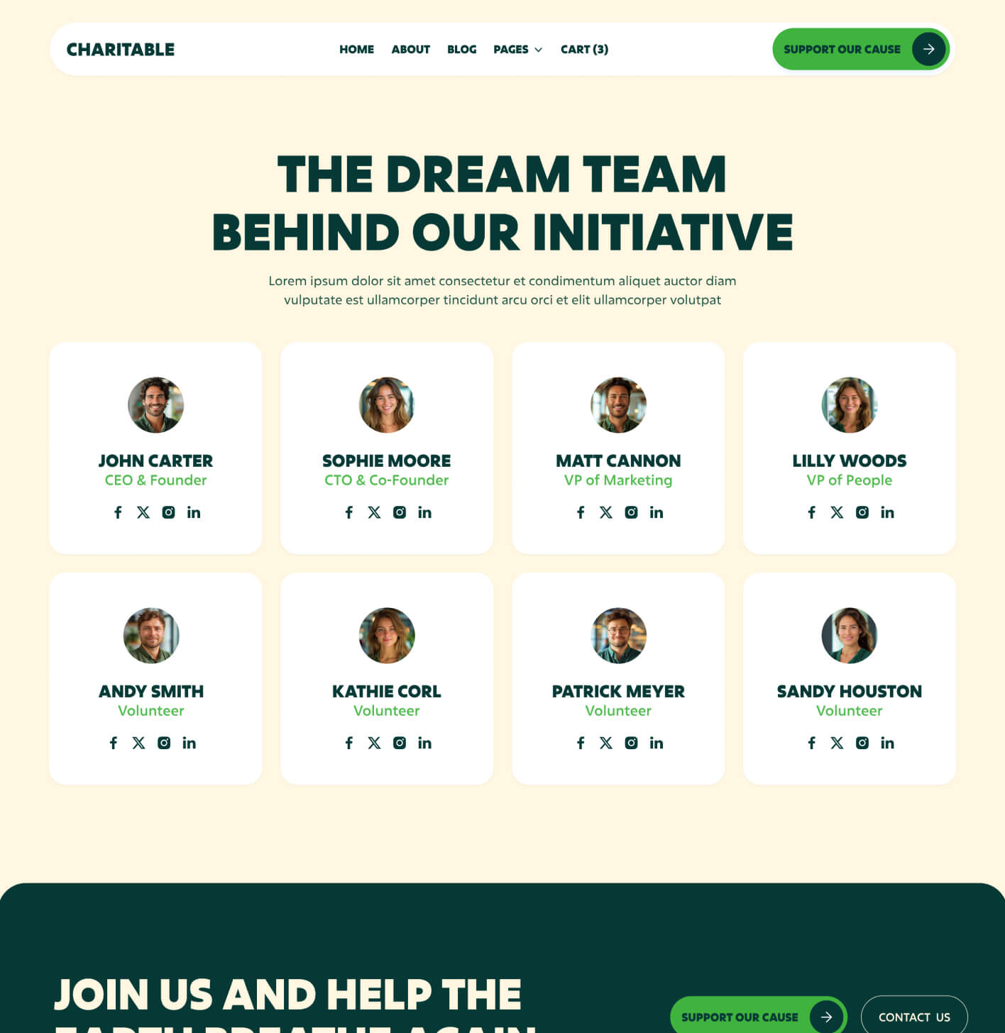 Charitable - Community Page - Nonprofit Webflow Template