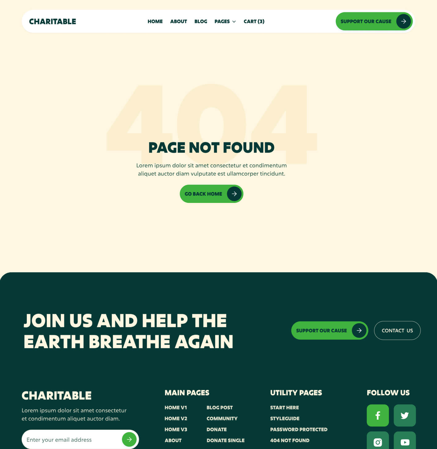 Charitable - 404 Page - Nonprofit Webflow Template