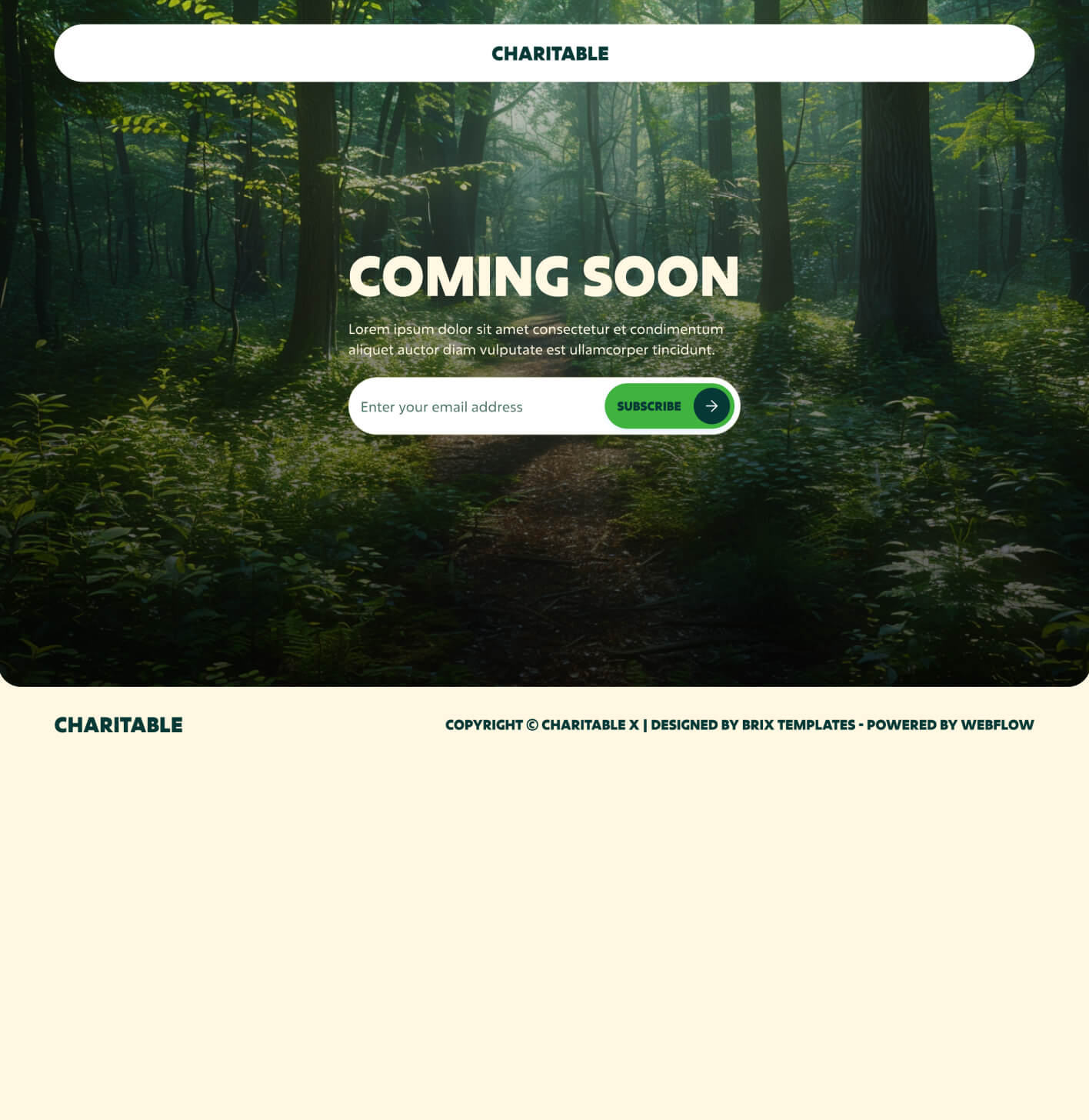 Charitable - Coming Soon Page - Nonprofit Webflow Template