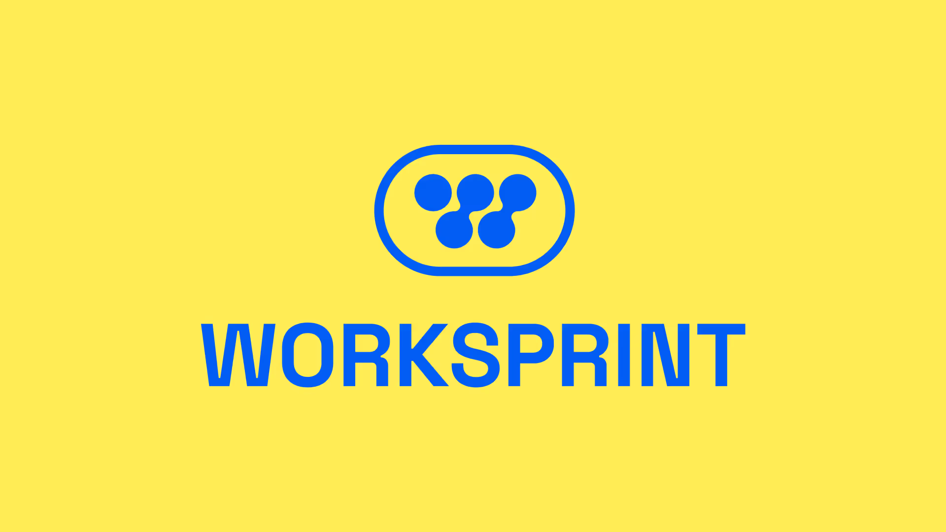 Blue Worksprint logo on yellow background