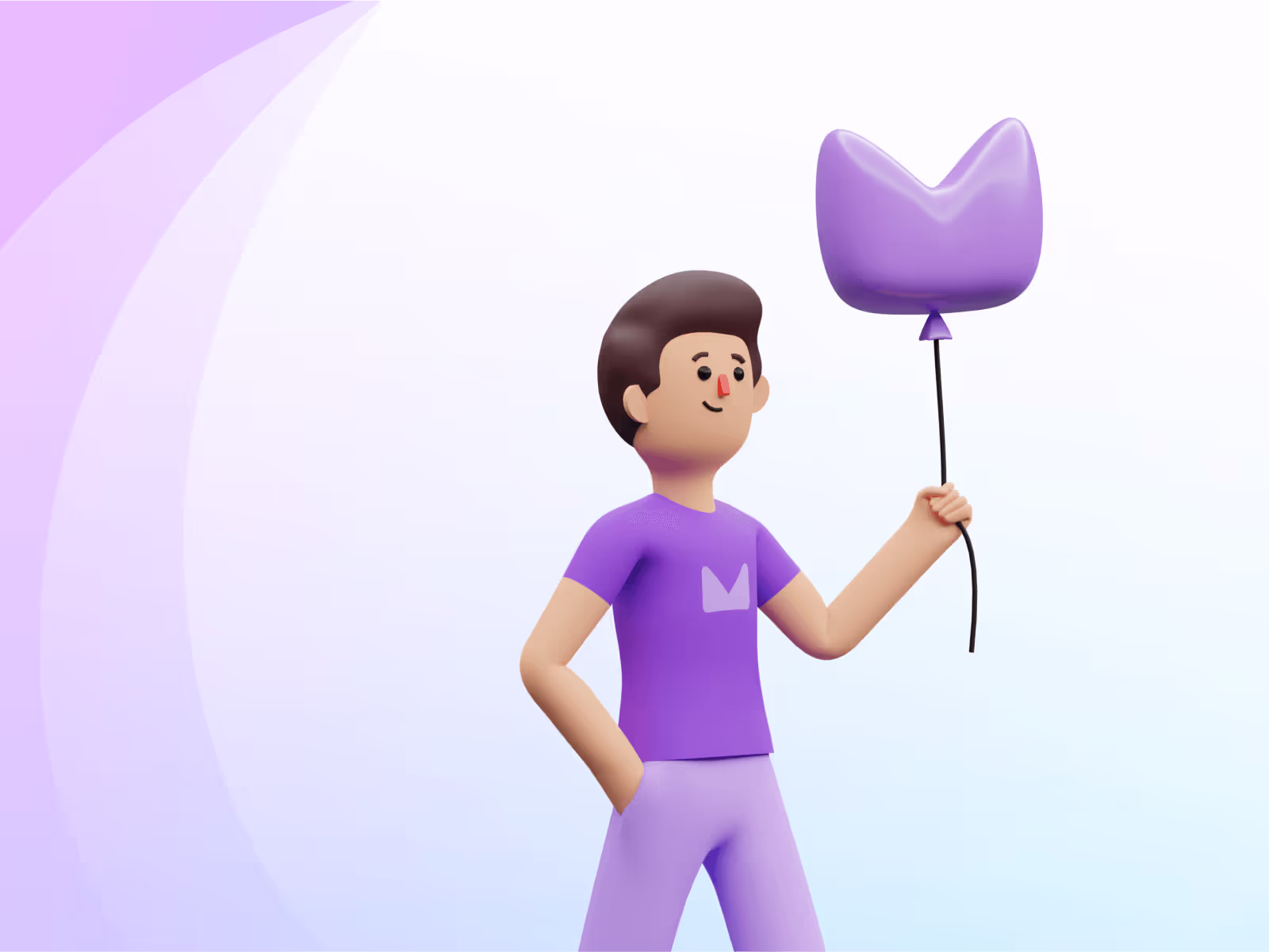 A 3D illustration of a man holding a balloon of MoneySaving Pro's logo