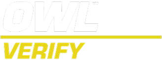 OWL VERIFY text logo with a yellow line separating OWL and VERIFY.