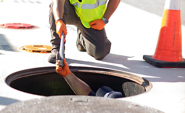 Oscar W. Larson Co. logo with stylized L and water drop symbol.