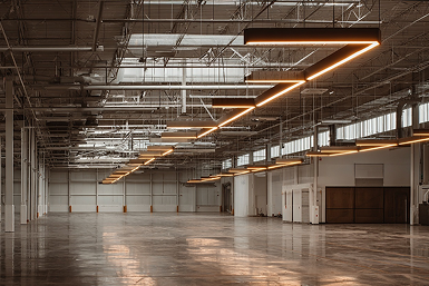 Person with tattooed arm examining architectural blueprints on a wooden table.