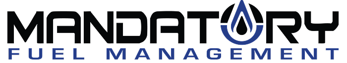 Mandatory Fuel Management logo with a stylized blue flame inside the letter O.