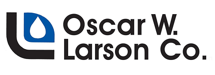 Oscar W. Larson Co. company logo with stylized blue and black graphic.