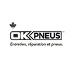 OK Pneus logo with a sun symbol and the tagline 'conforto, segurança, agilidade.'