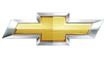 Logo Chevrolet en forme de nœud papillon doré avec contour argenté brillant.