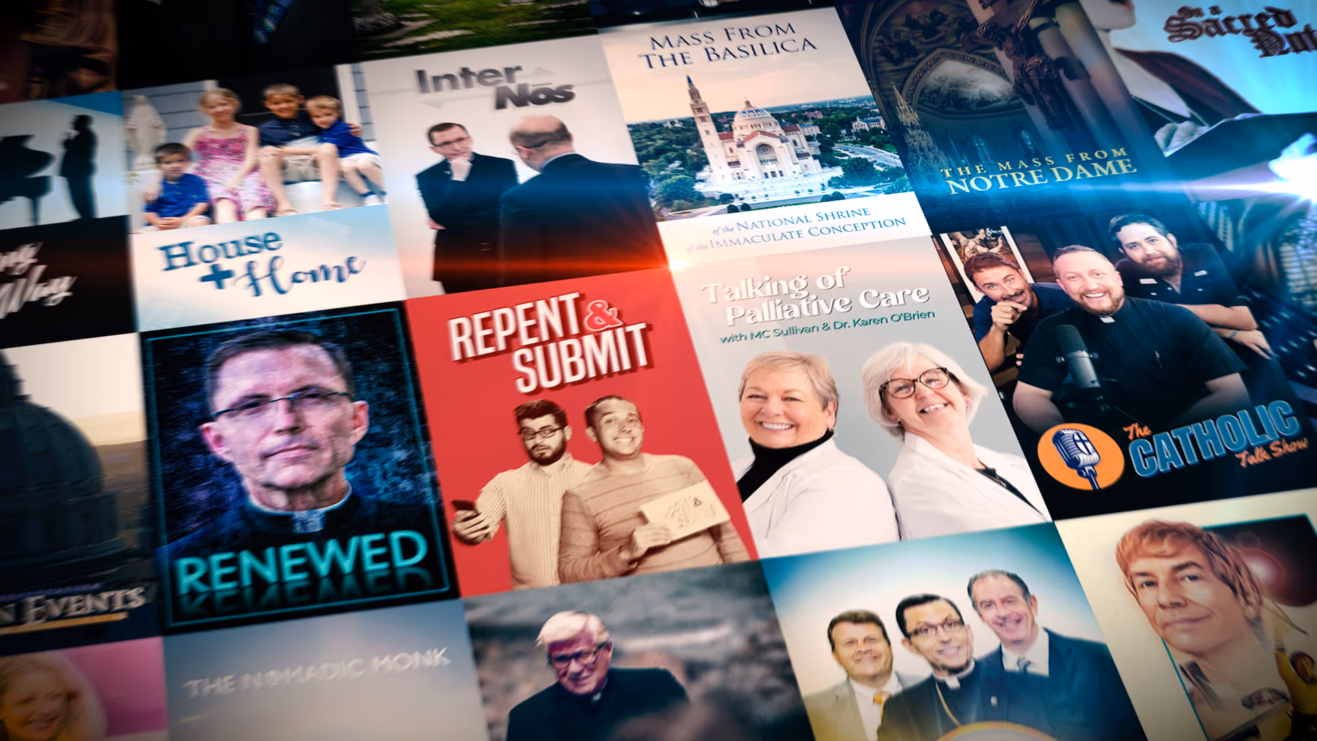 Compilation of CatholicTV show thumbnails