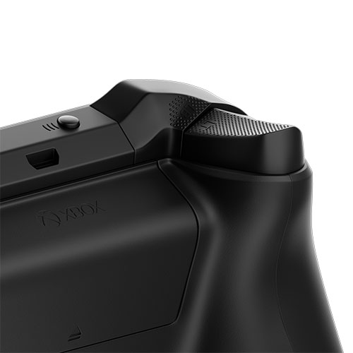 Rendu 3D d'une manette Xbox, vue d'un détail des gâchettes