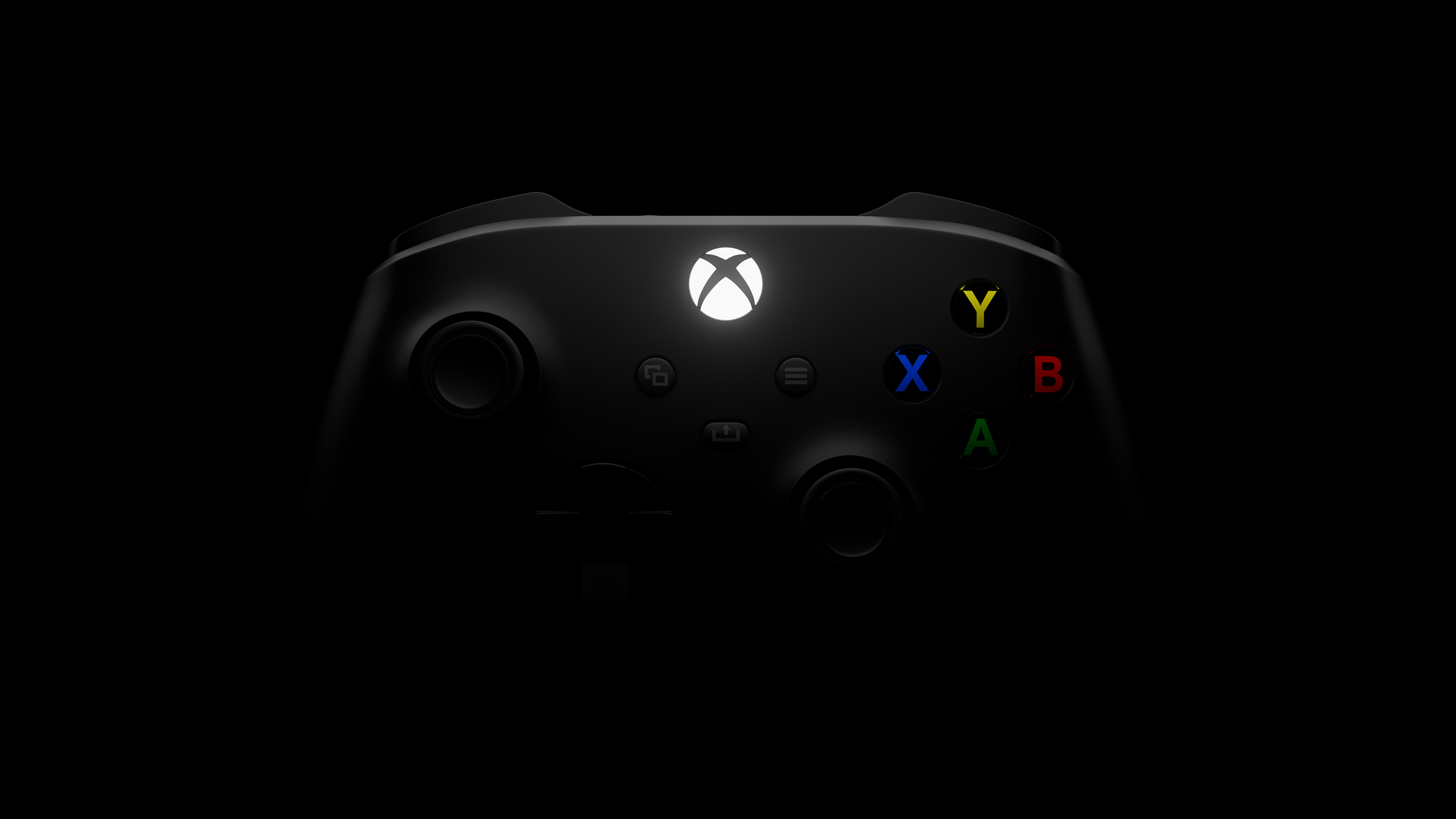 image 3D teaser d'une manette xbox avec logo lumineux