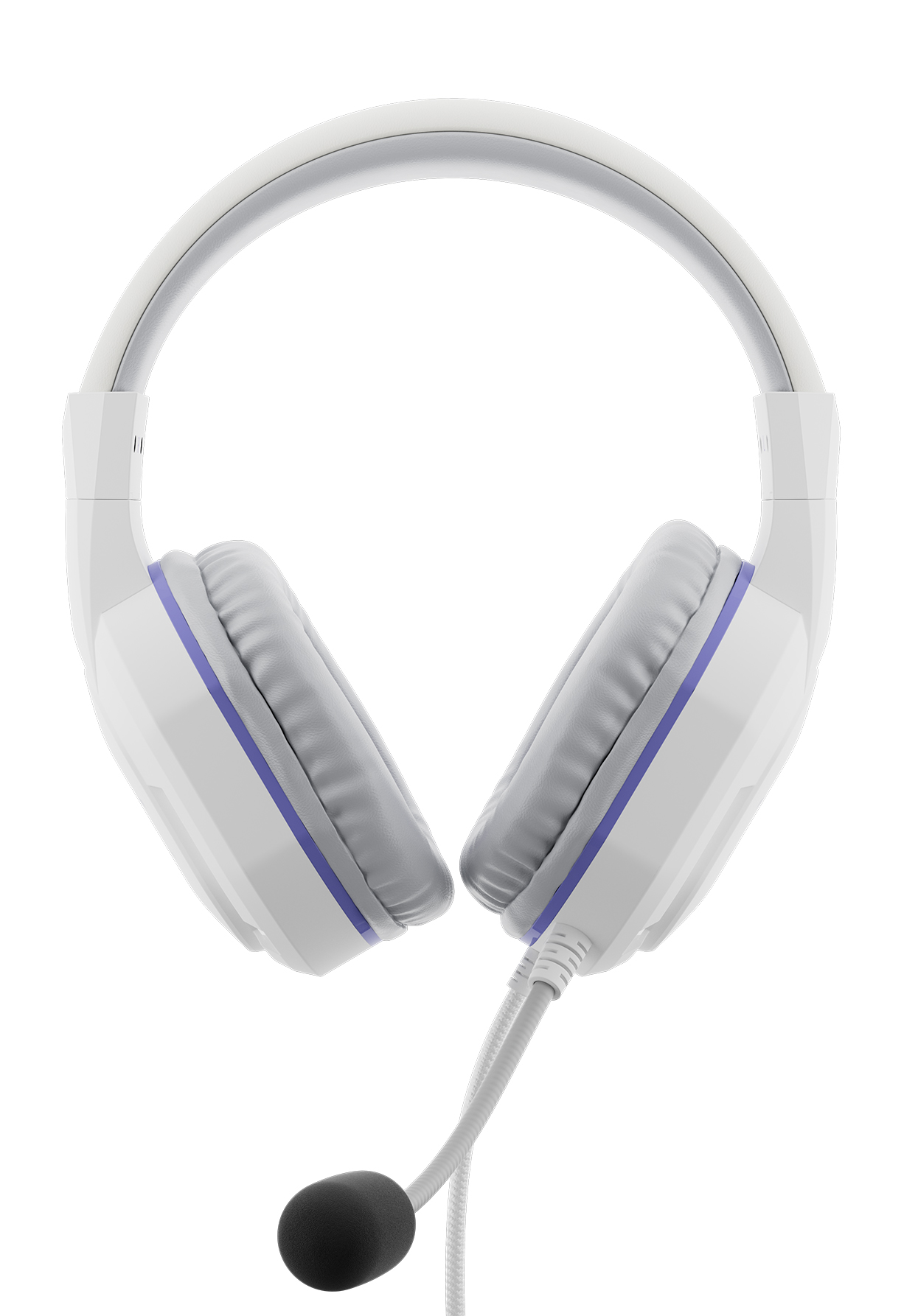 photo d'un casque audio gamer avec micro blanc et noir