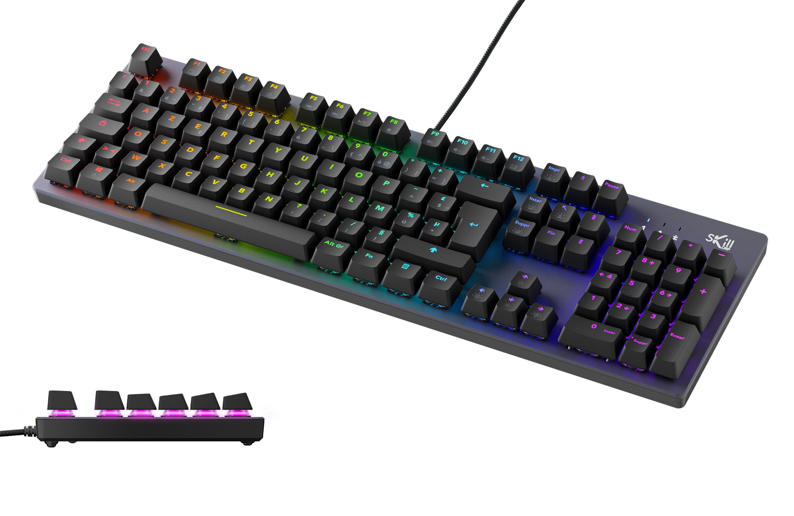 rendu 3D d'un clavier gamer