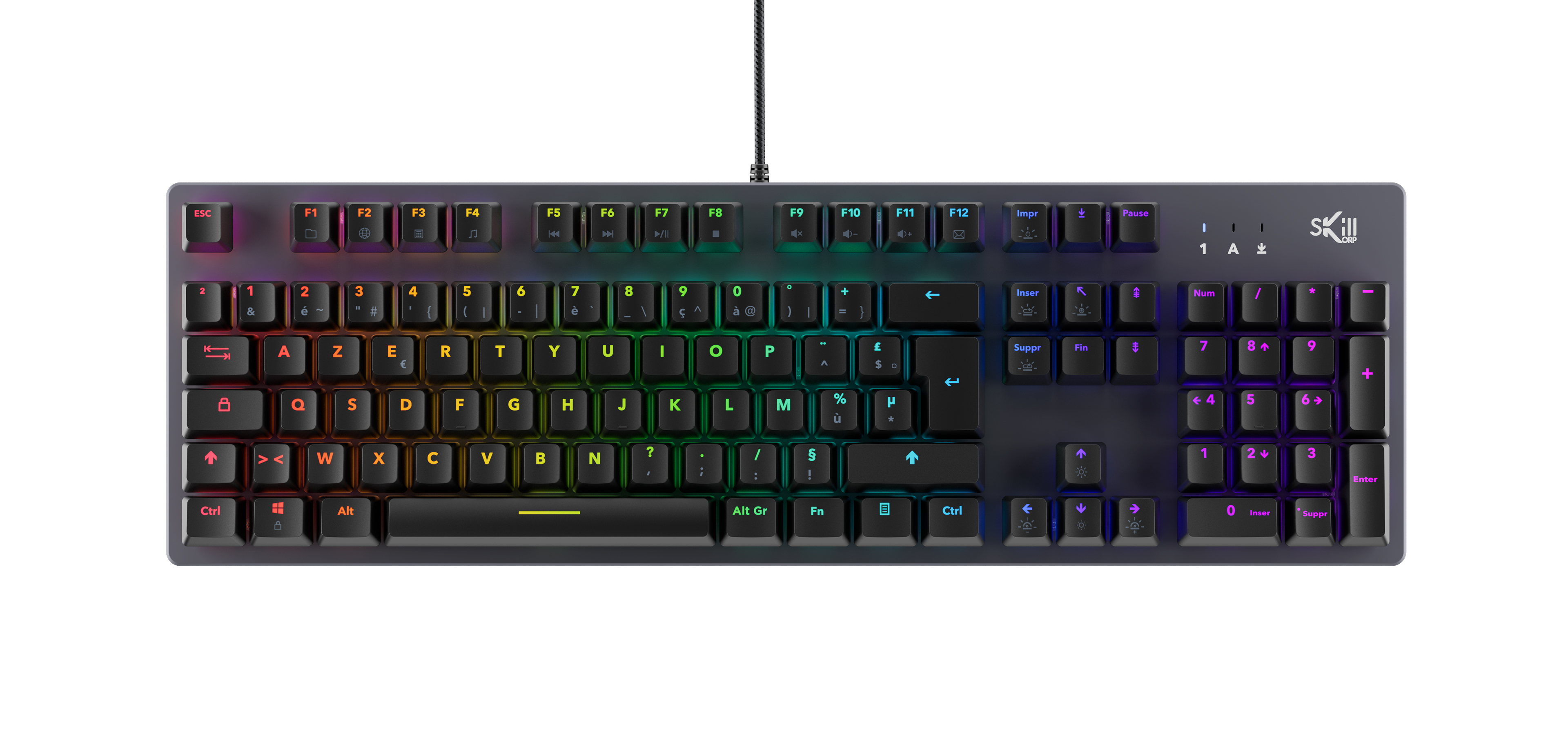 image catalogue clavier gaming avec led RGB de face