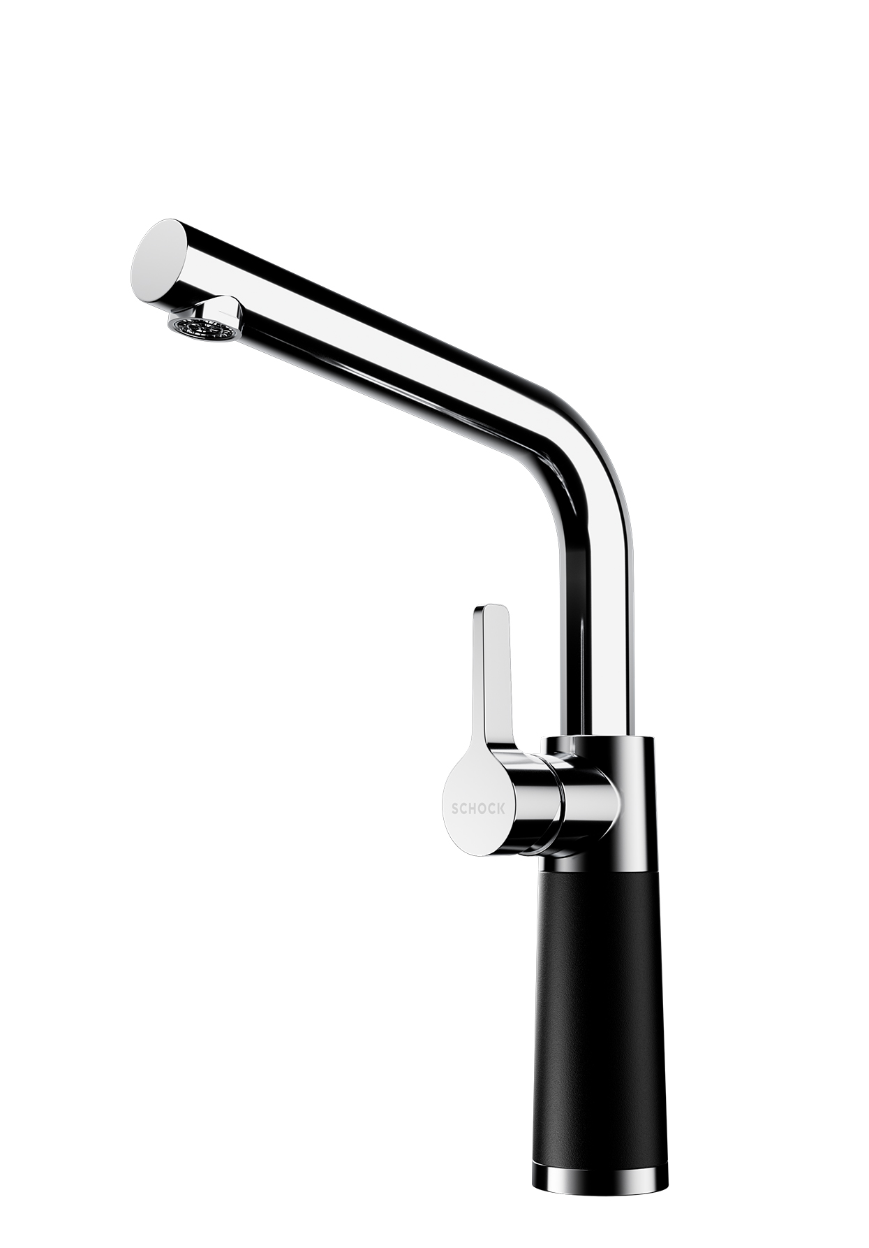 photo 3D d'un mitigeur de cuisine chrome et noir