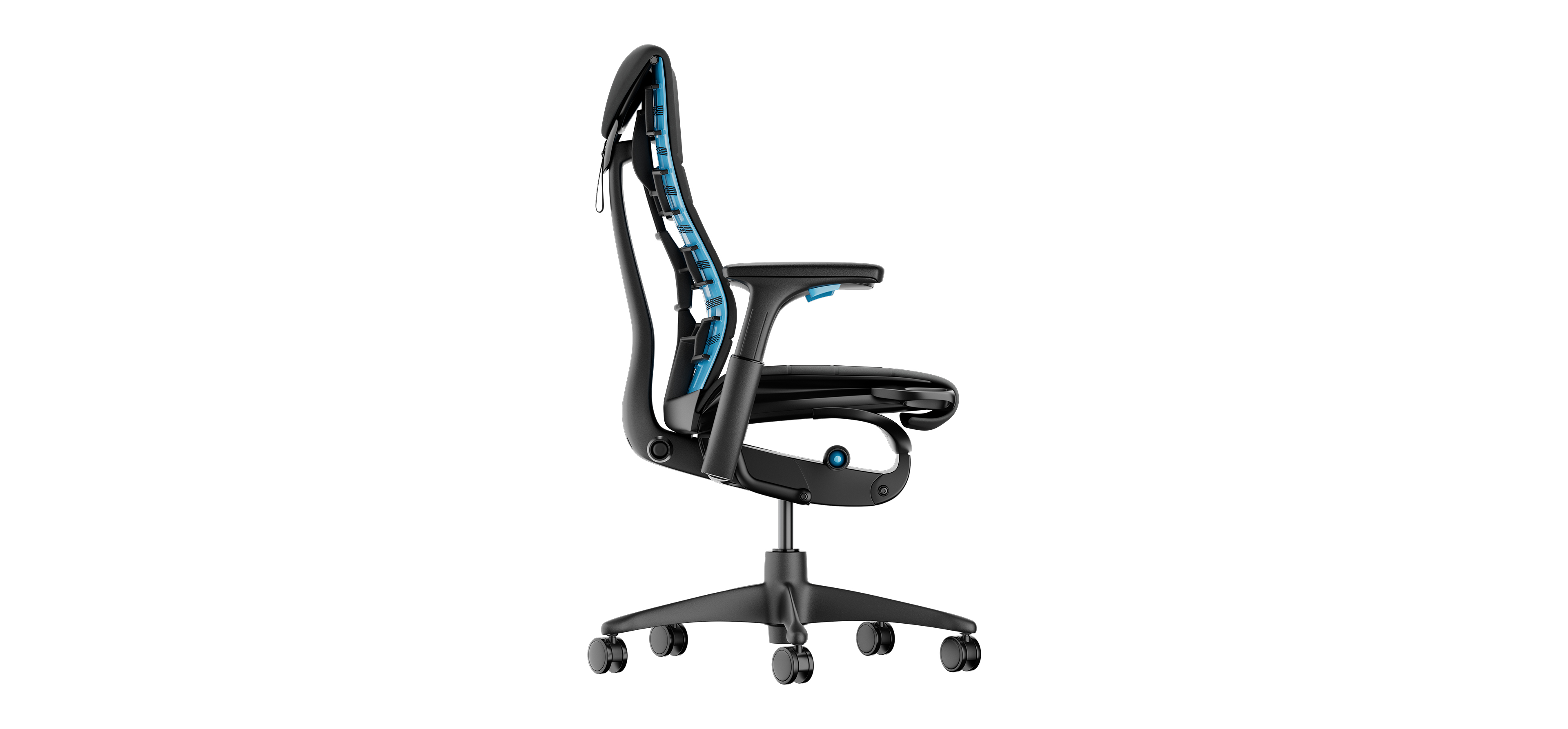 vue de côté d'une chaise gaming en 3D