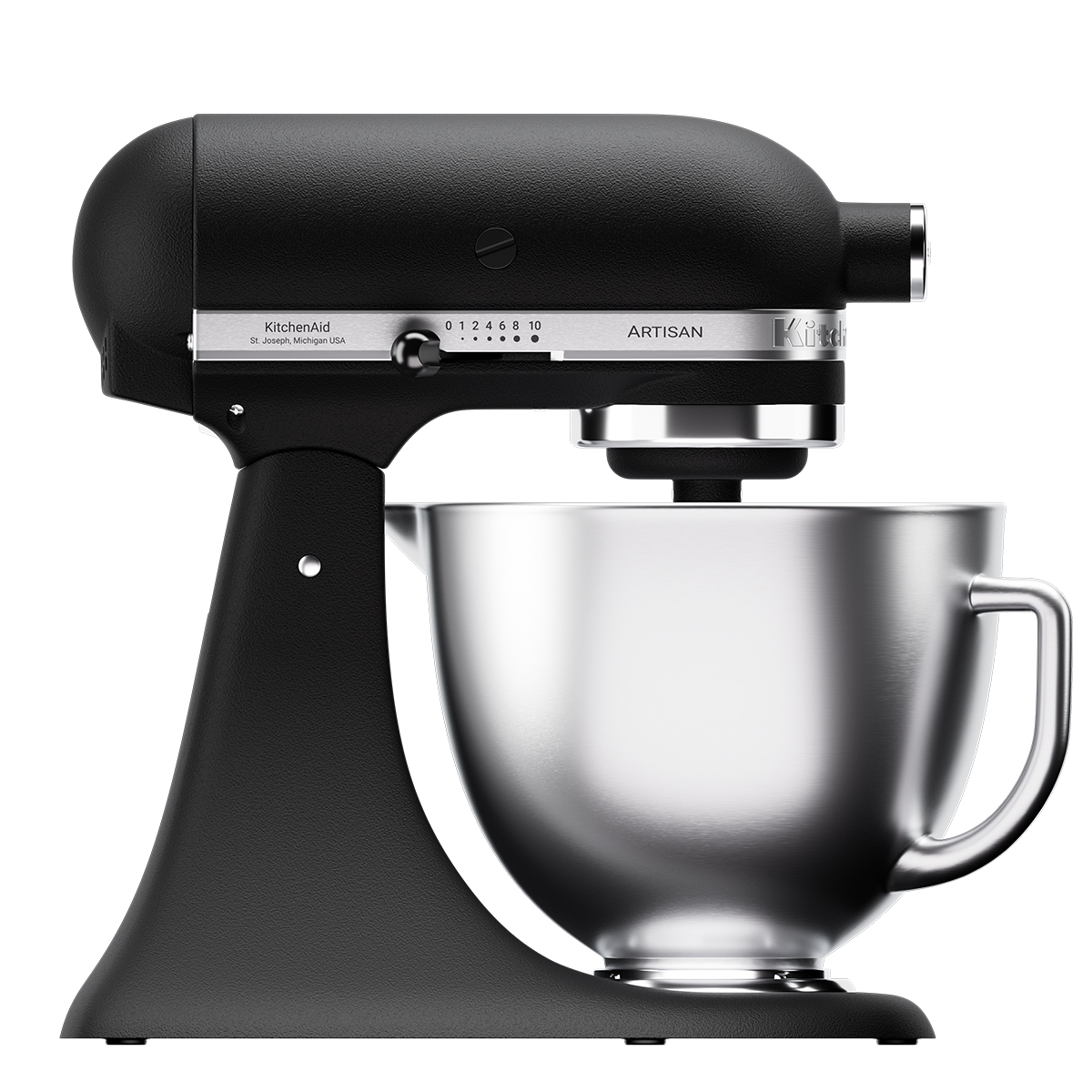 image packshot 3D d'un robot pâtissier KitchenAid noir
