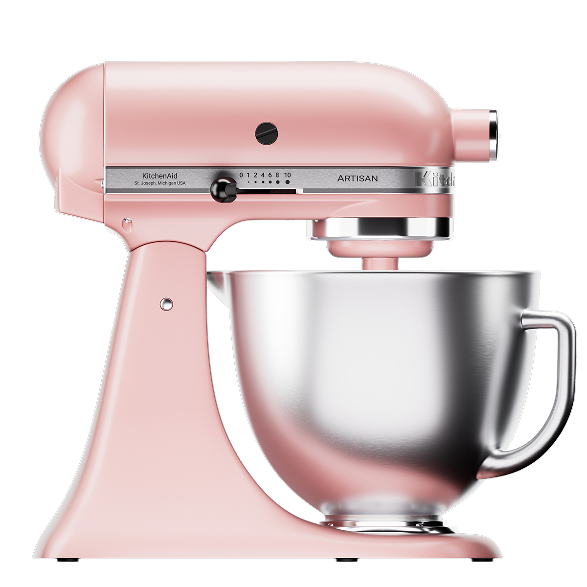 image packshot 3D d'un robot pâtissier KitchenAid rose