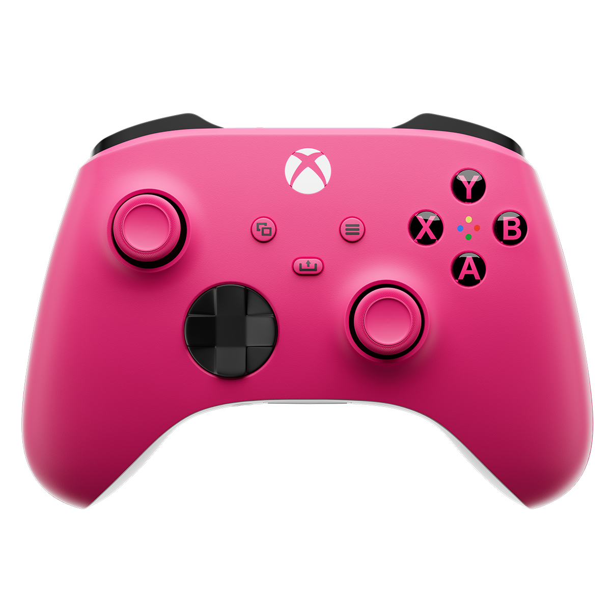 photo vue de face d'une manette xbox series rose
