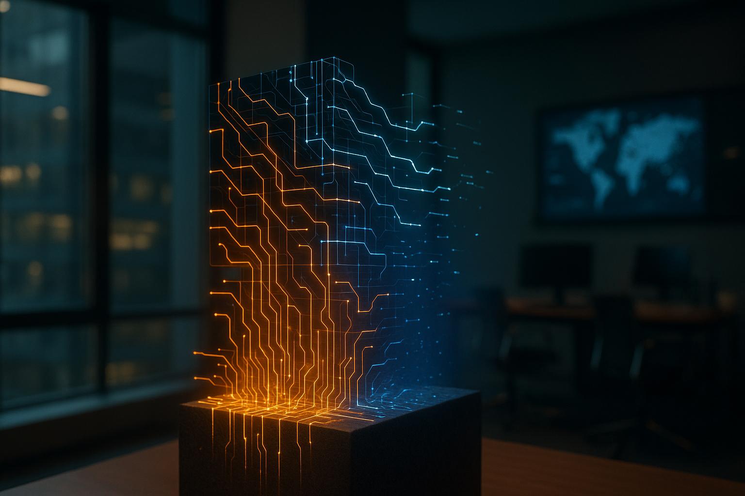 A robust, interconnected network of glowing data pathways forming a resilient, multi-layered structure.