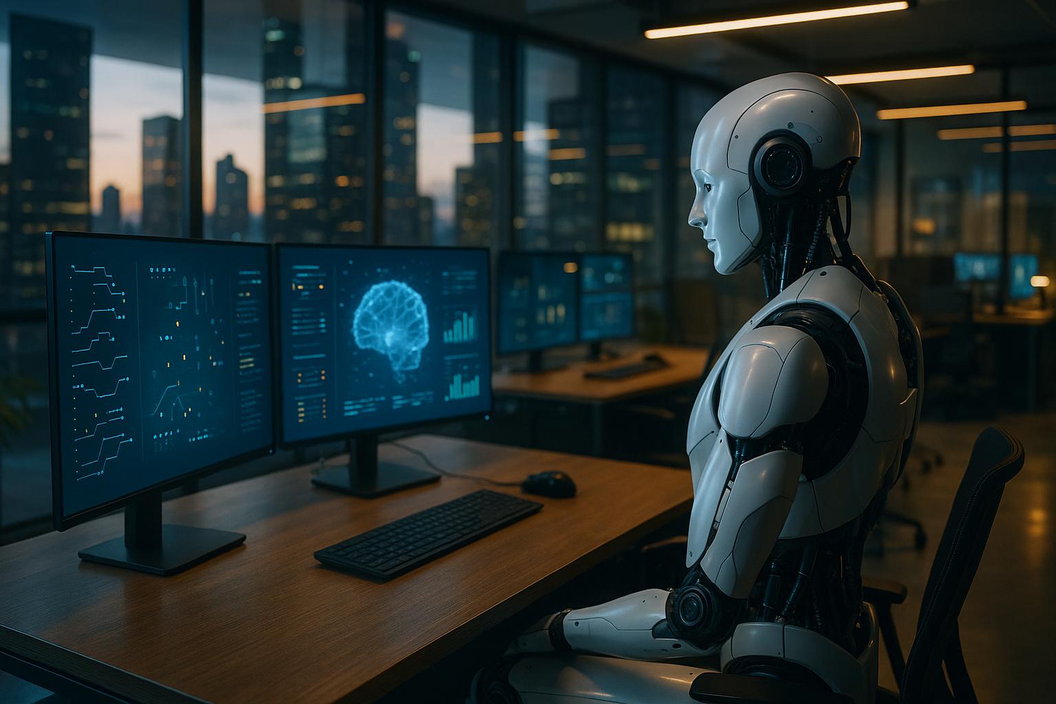 גלגל שיניים מרכזי זוהר בתוך רשת מורכבת של מעגלים, המסמל נכס קריטי שעבר אופטימיזציה באמצעות תחזוקה חזויה וניתוח נתונים של iForAI.