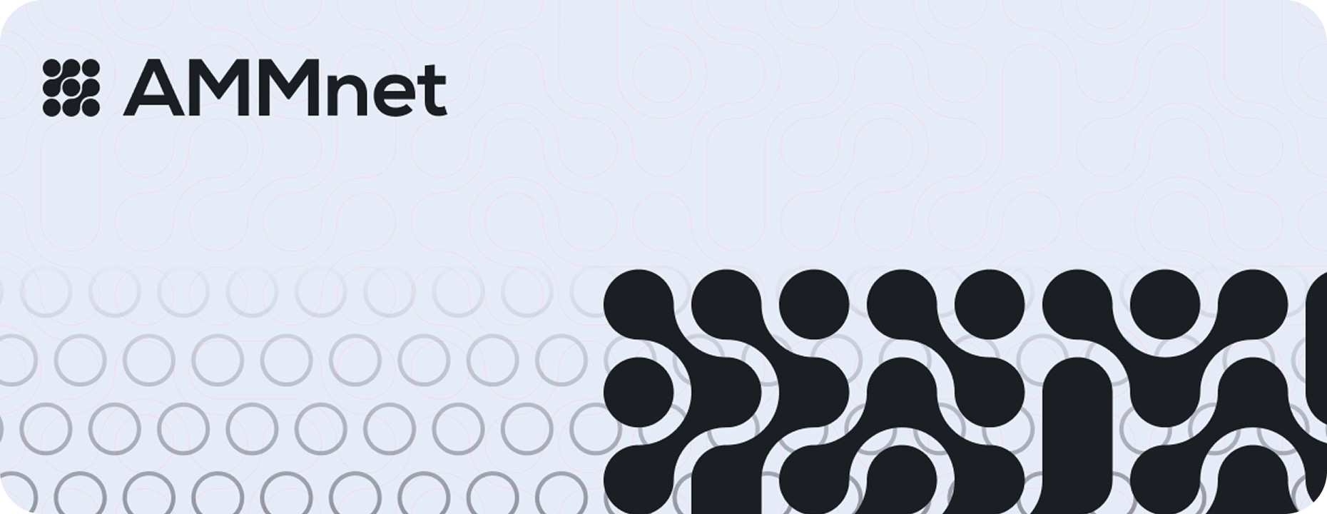 a black and white background with circles and dots