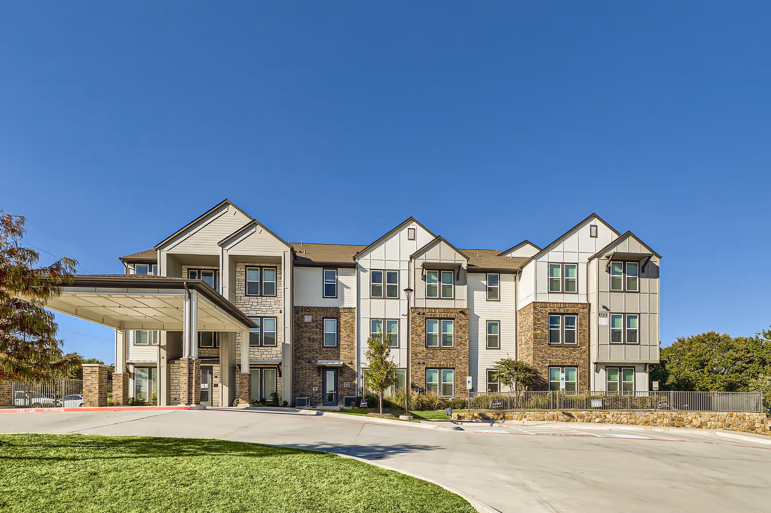 Exterior of apartment building