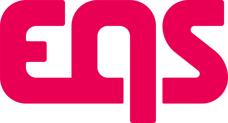 Red stylized letters forming the acronym EQS.