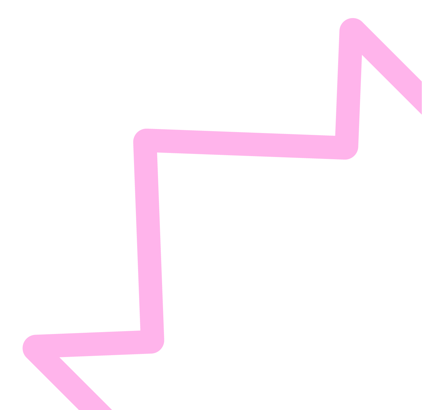 Pink crown outline on an angle titled to the left