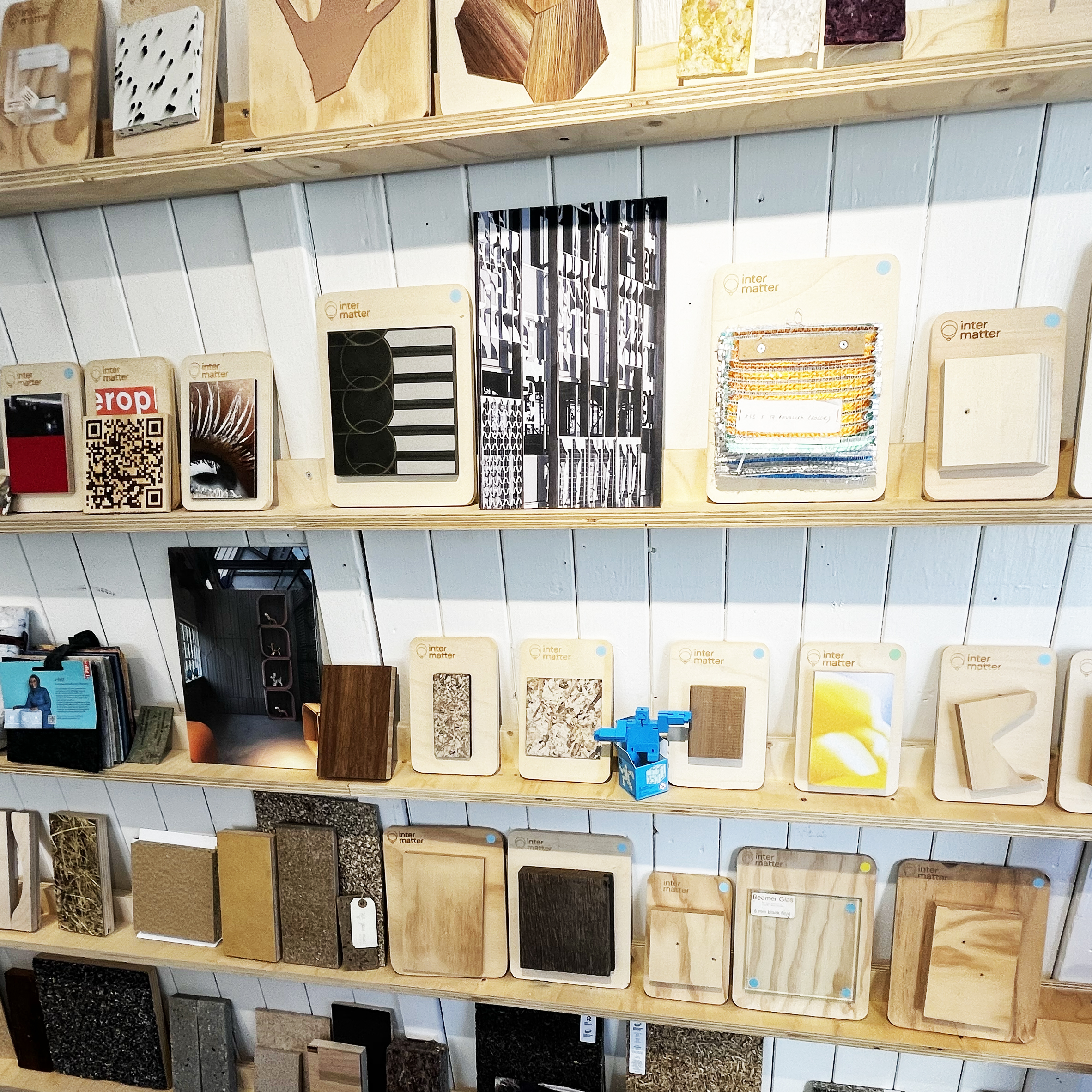 InterMatter office and samples of sustainable materials.