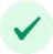 Green checkmark icon inside a light green circle.