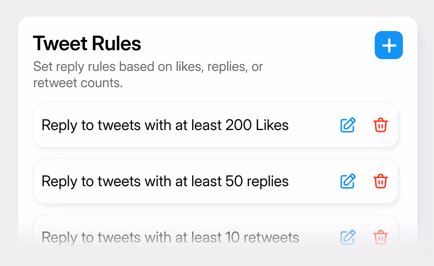 Tweet-Regeln hinzufügen