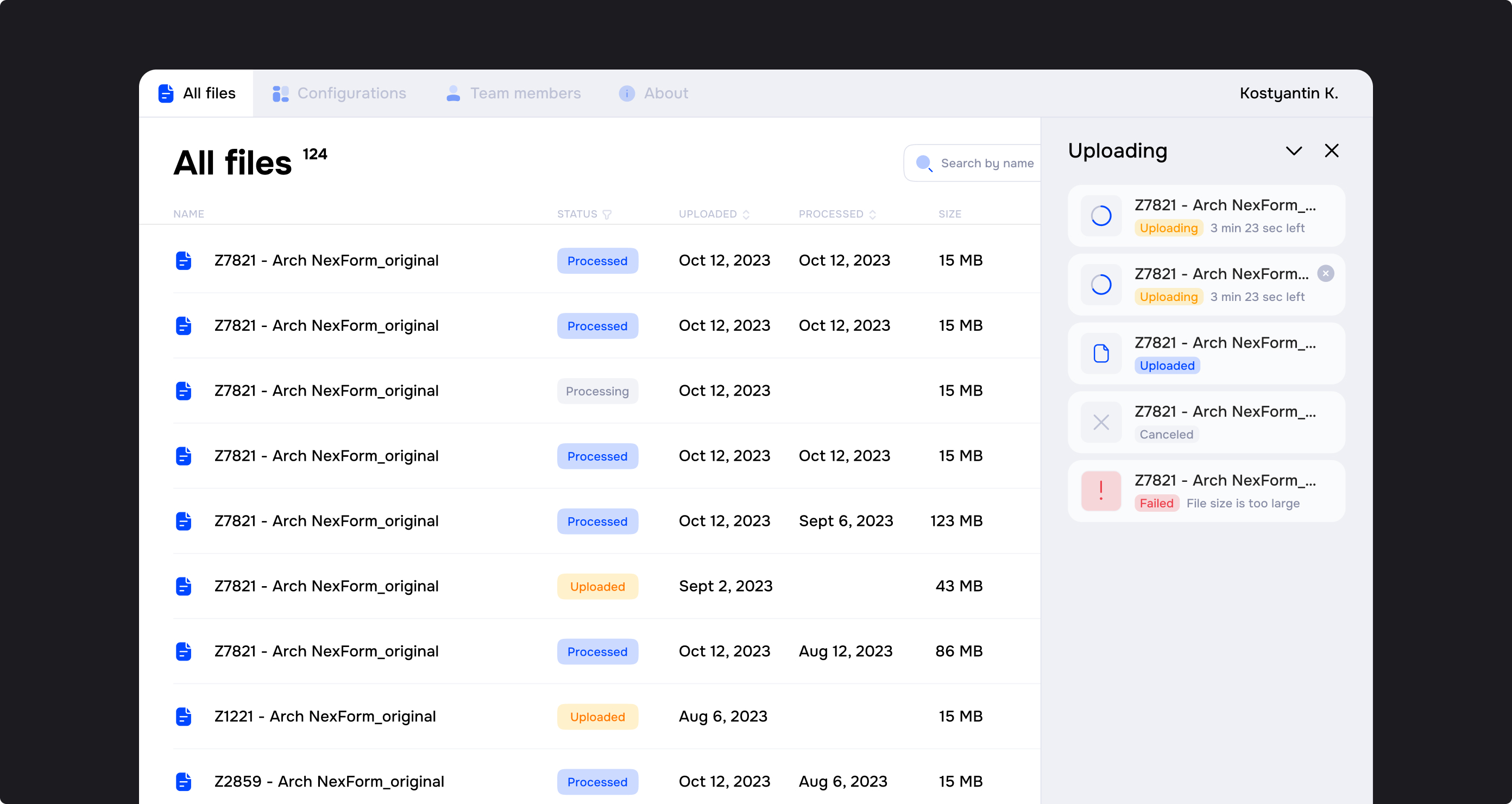 prototype phase around the core flow