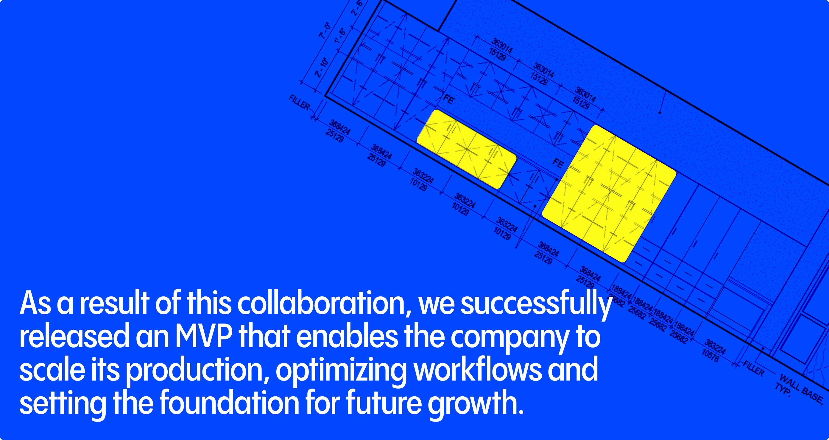 as a result of this collaboration, we successfully released an mvp that enables the company to scale its production