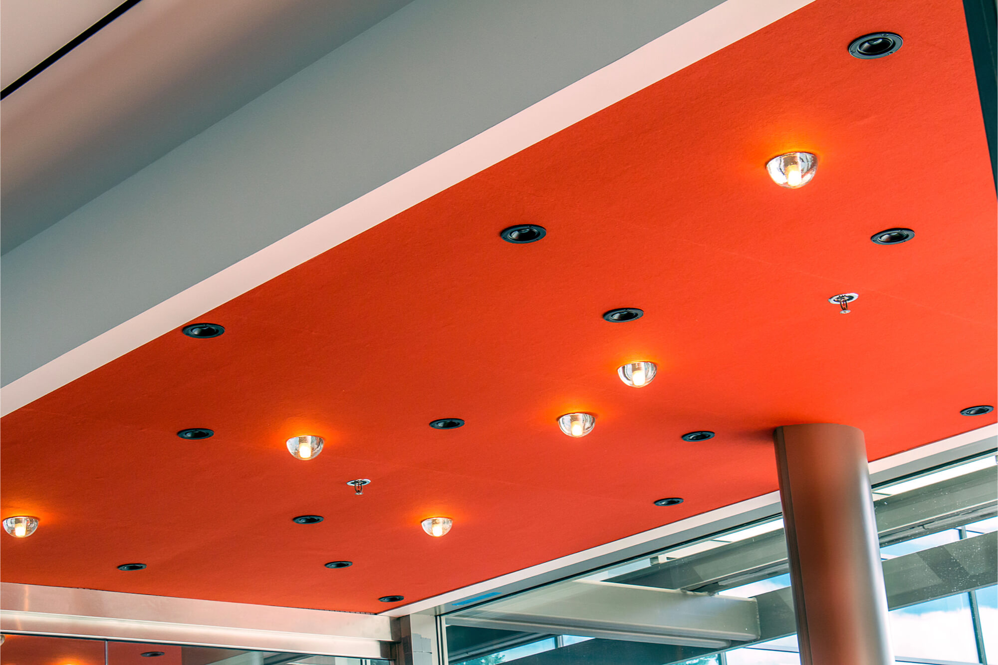 Ceiling view of Elements, art installation by Ethan Rose