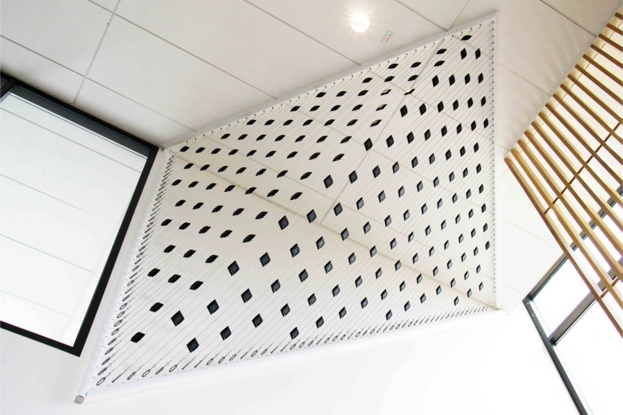 Underside view of Variation, art installation by Ethan Rose
