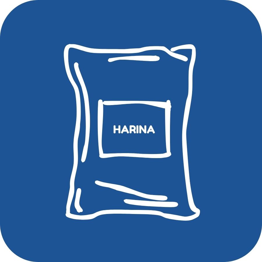 Icono azul y blanco de harina