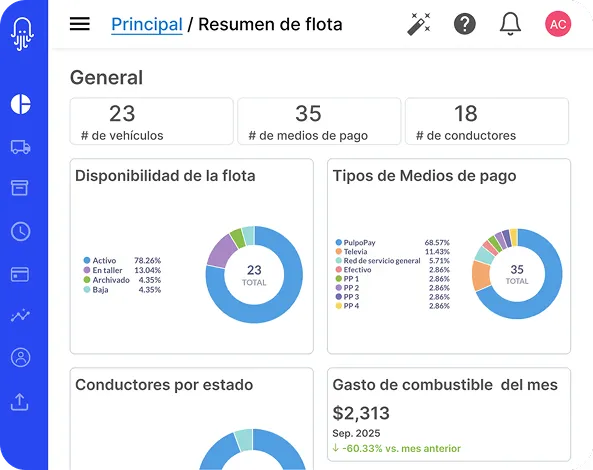 PulpoFleet — Panel de gestión de flotas en la nube