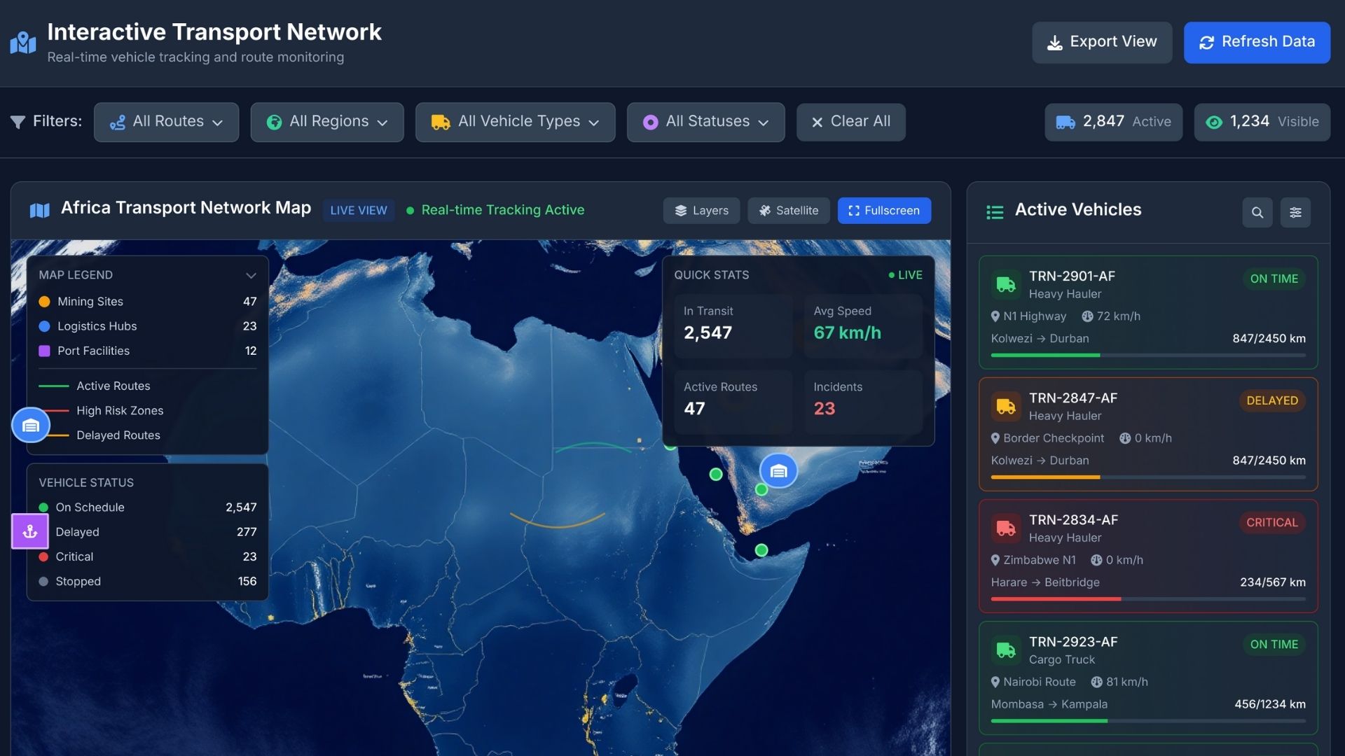 Plateforme logistique minière