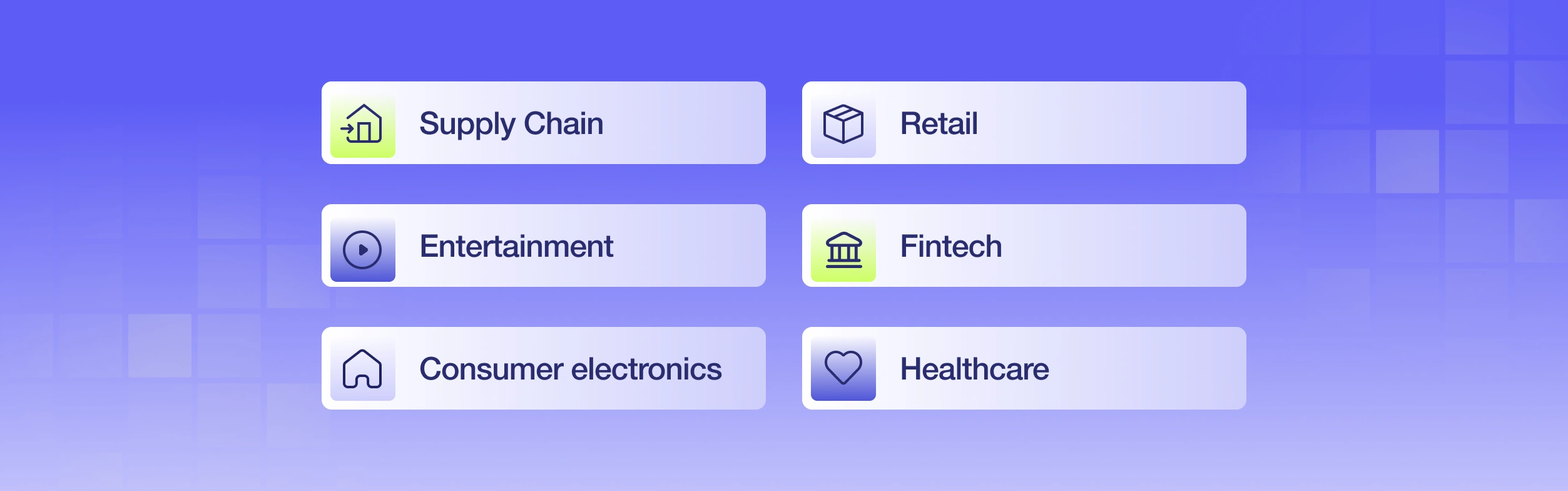 We support companies across a wide range of industries, including supply chain, entertainment, consumer electronics, retail, fintech, and hospitality.