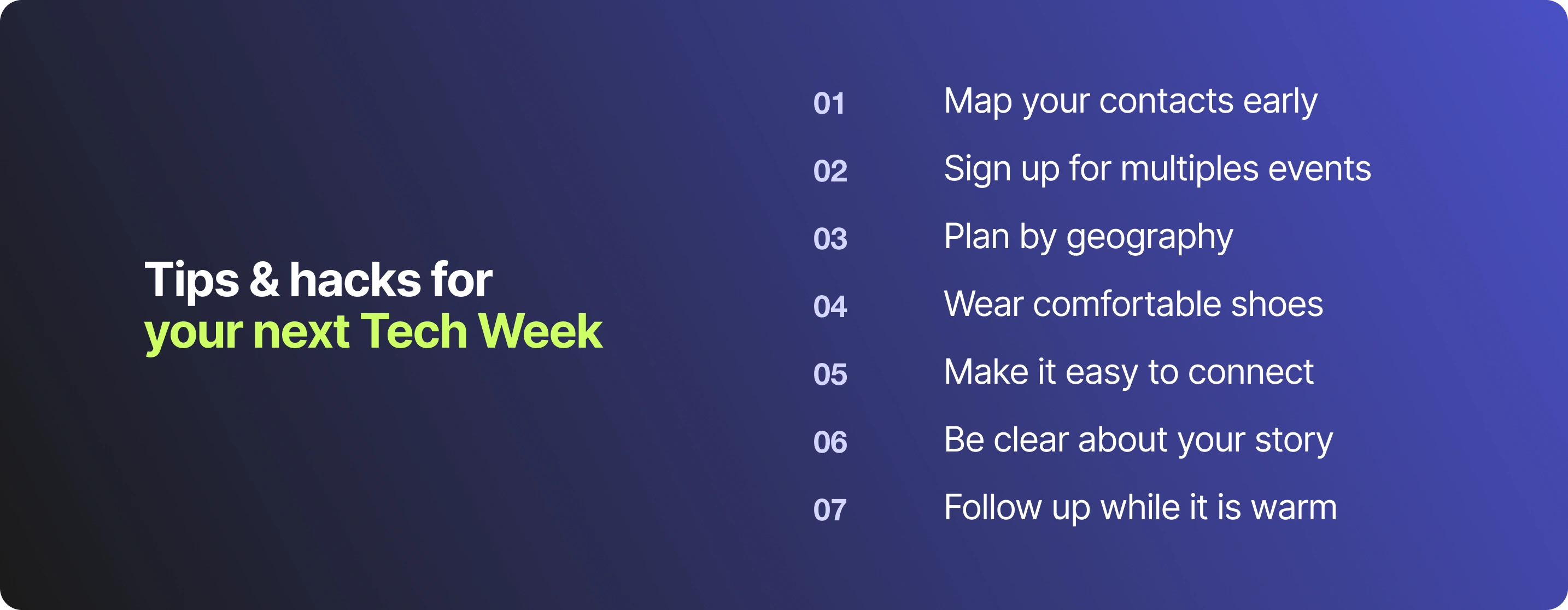 Tips and hacks for your next Tech Week - Devlane