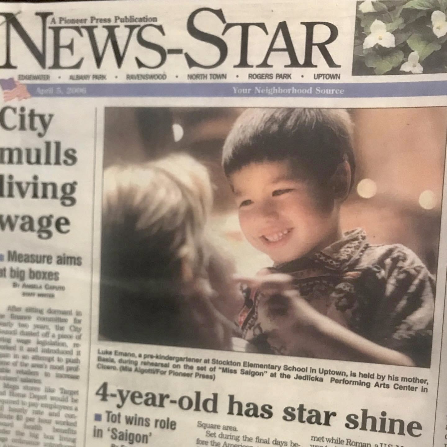 4 year-old Luke Embers in a Newspaper article