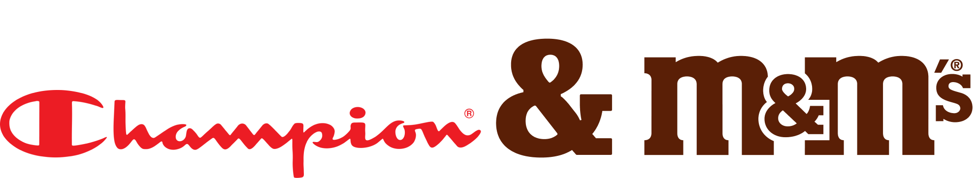 A Champion x M&M collaboration logo.