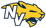 Nevqua Valley mascot logo featuring stylized dark blue and gold wildcat with 'NV' letters.