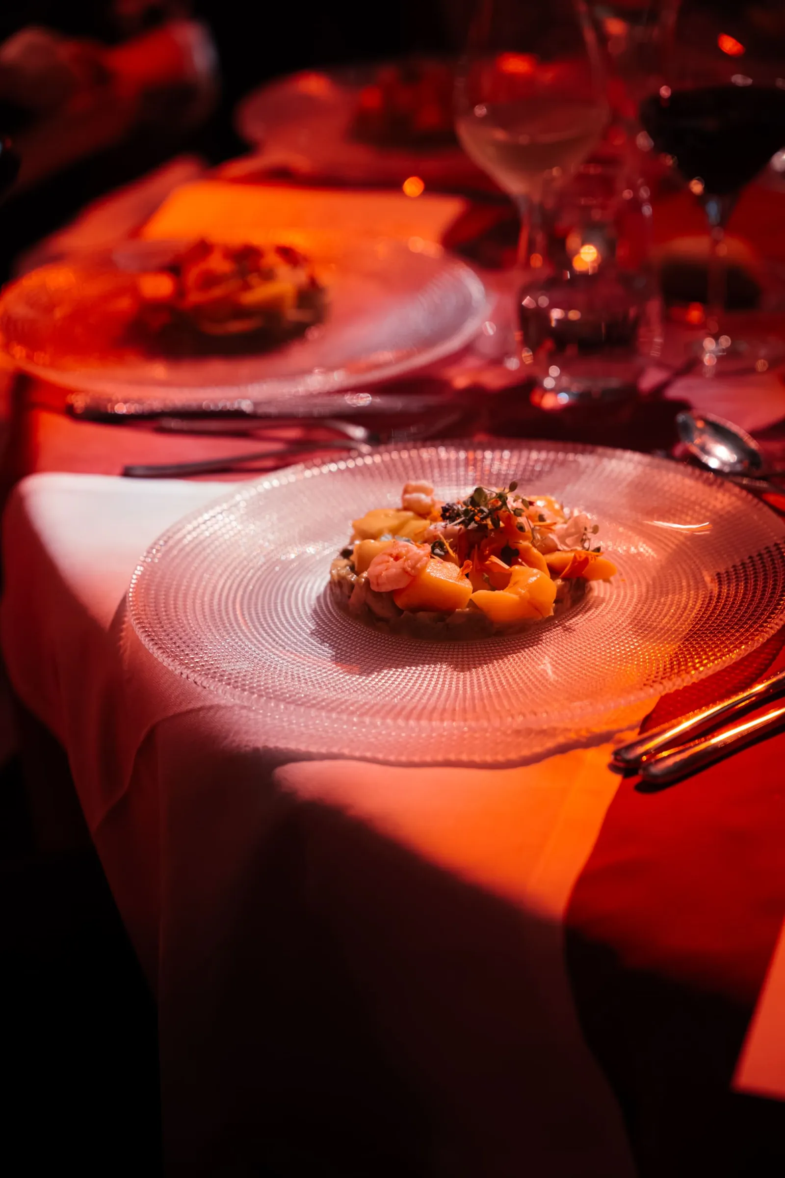 Plated dinner served at the gala in La Llotja de Mar