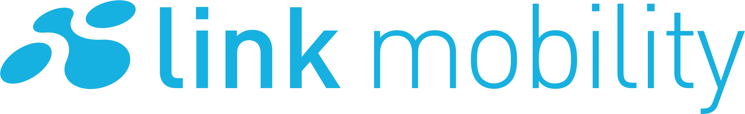 Link Mobility-logo i blått.