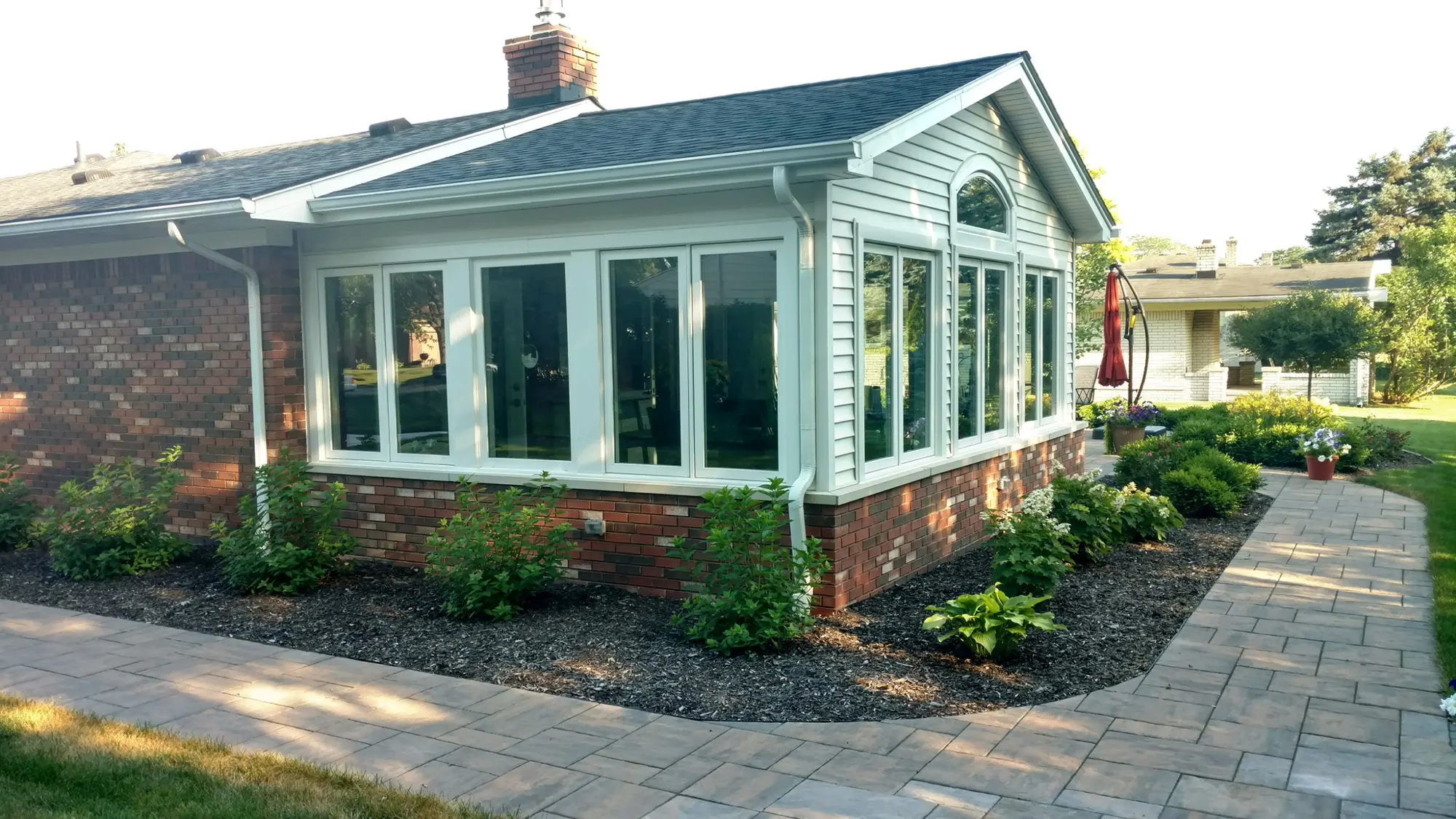 Brick house with sunroom